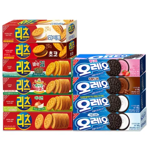 오레오 쿠키 화이트 100g 외 10종 12개(6+6) 고르기 : 키링 종료 (9,910원/무료)