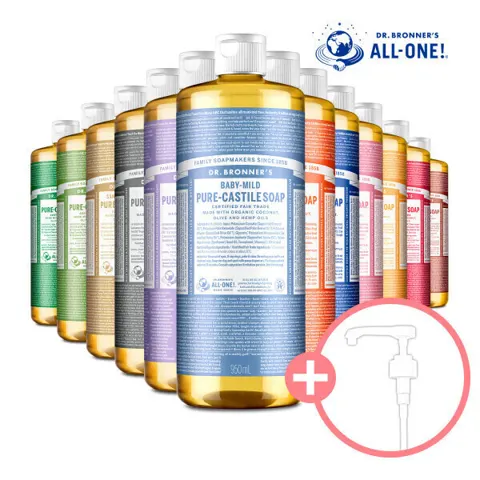 닥터브로너스 캐스틸 솝 950ml+전용펌프 12종 택1