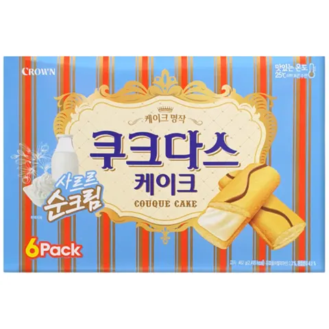 크라운 쿠크다스 케이크 77g 6개