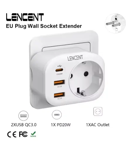 LENCENT 가정 여행용 멀티 소켓 충전기($9.17/무료)