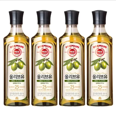 해표 압착 올리브유, 500ml, 4개 22,900원 (무료)