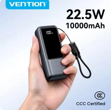 Vention 10000mAh 보조배터리 22.5W ($11.27/무료)