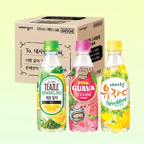 스파클링 3종 기획팩 6개입 (내사랑유자C/티즐 레몬말차/핑크구아바 350mL) (유클)