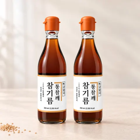 통참깨100% 참기름 350ml 2병